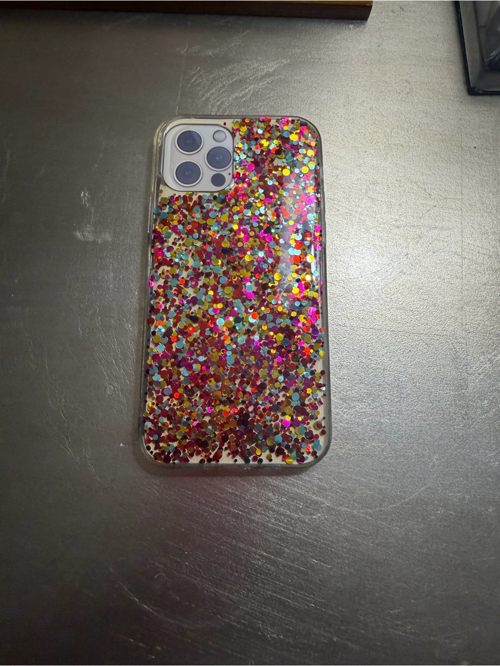 Clear Glitter Confetti Phone Case for iPhone 12/12 Pro - Multicolor